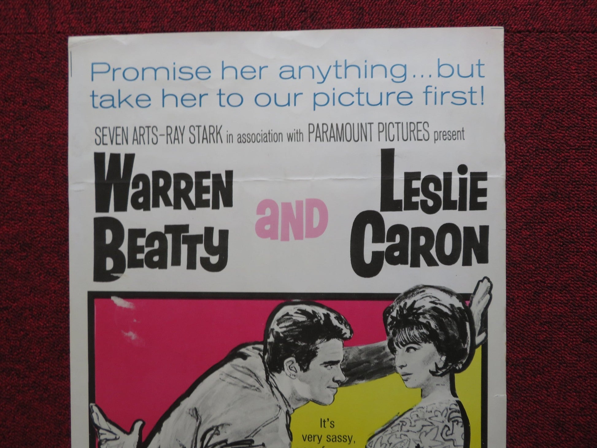 PROMISE HER ANYTHING US INSERT (14"x 36") POSTER WARREN BEATTY LESLIE CARON 1966 Rendezvous Cinema Movie posters