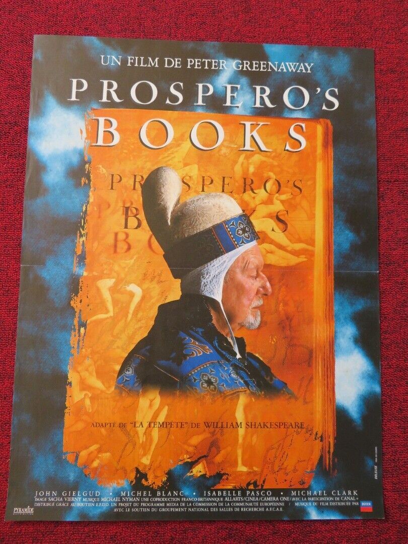 PROSPERO'S BOOKS FRENCH (16"x 21") POSTER JOHN GIELGUD MICHAEL CLARK 1991 Movie posters