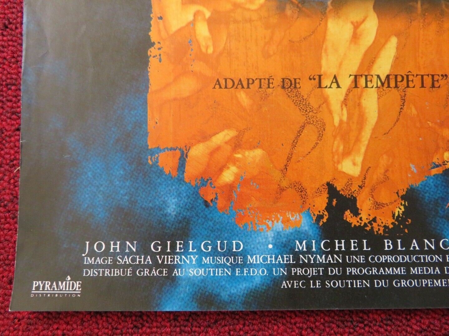 PROSPERO'S BOOKS FRENCH (16"x 21") POSTER JOHN GIELGUD MICHAEL CLARK 1991 Movie posters
