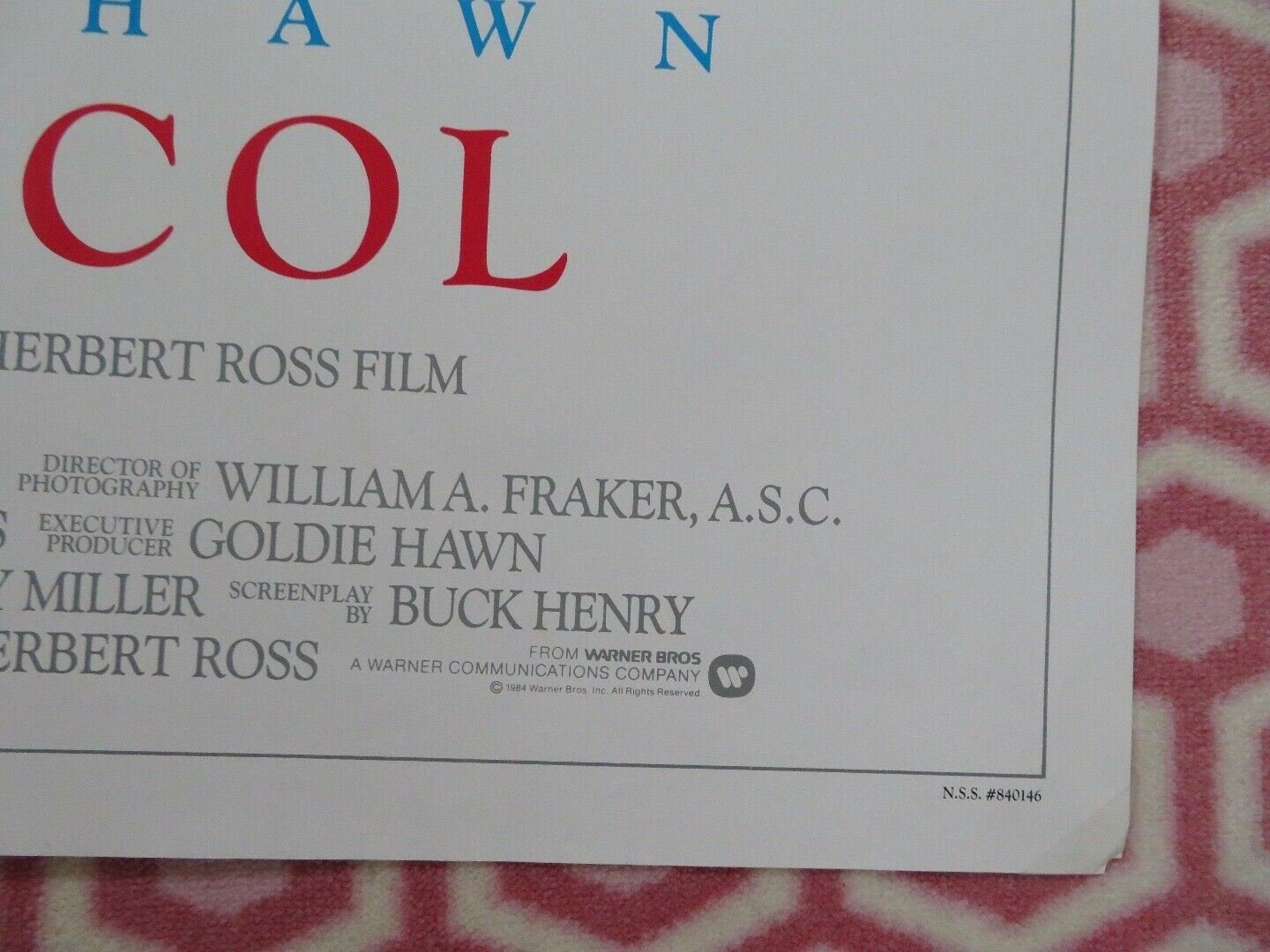 PROTOCOL US ONE SHEET POSTER GOLDIE HAWN 1984 Movie posters