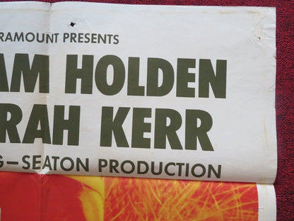 PROUD AND PROFANE FOLDED US ONE SHEET POSTER WILLIAM HOLDEN DEBORAH KERR 1956 Movie posters