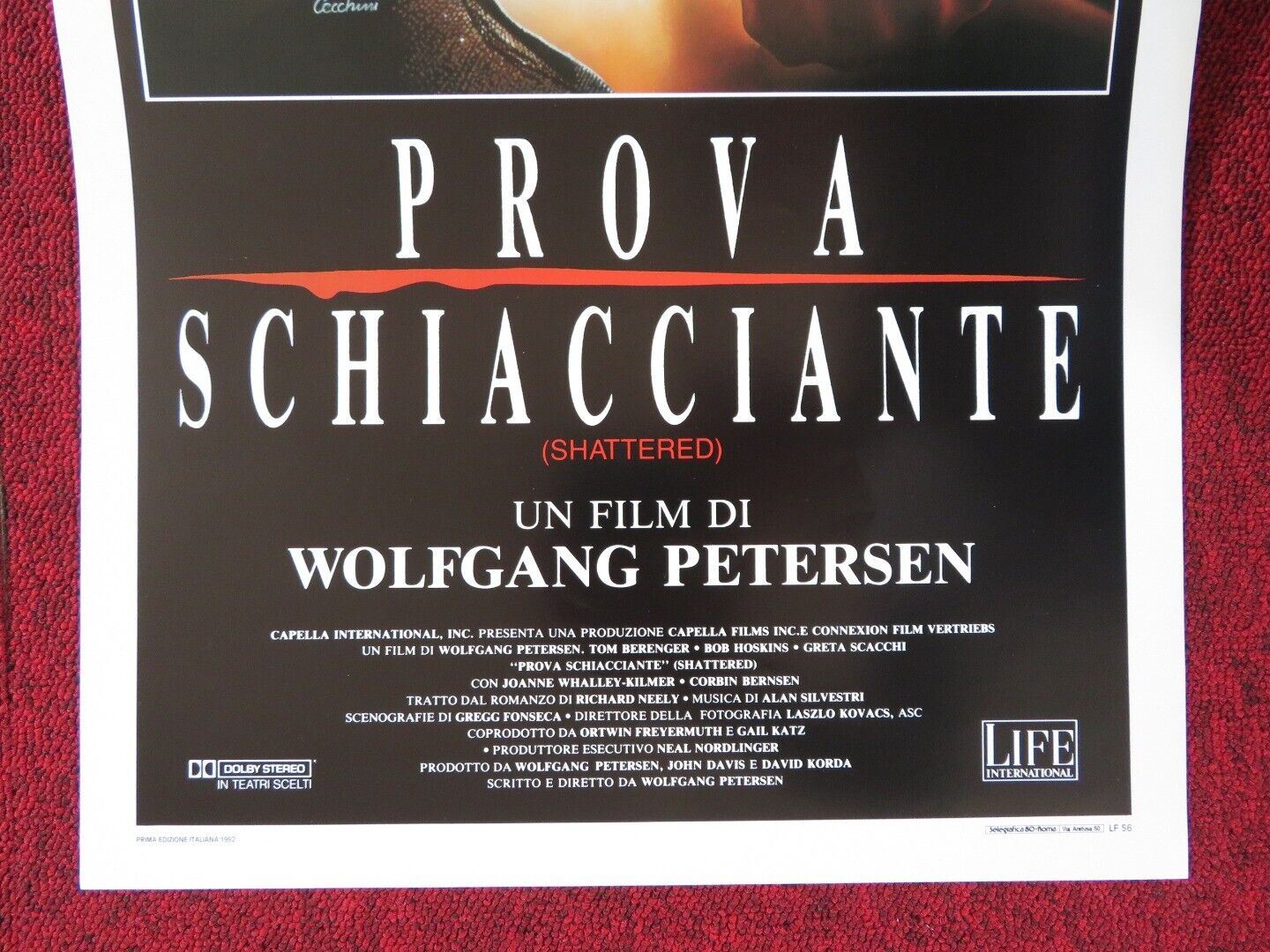 PROVA SCHIACCIANTE ITALIAN LOCANDINA (27.5"x13") POSTER WOLFGANG PETERSEN 1992 Movie posters