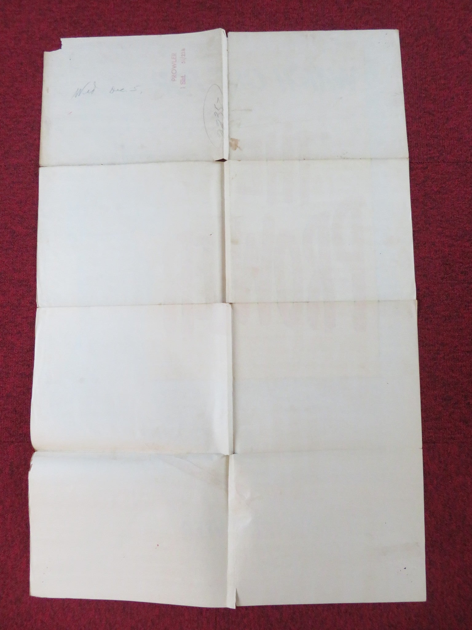 PROWLER FOLDED US ONE SHEET POSTER VAN HEFLIN EVELYN KEYES 1951 Rendezvous Cinema Movie posters