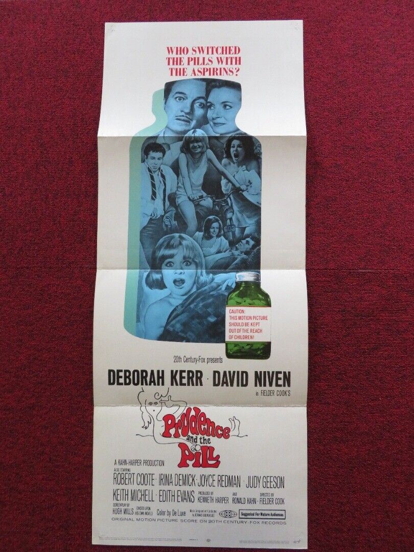 PRUDENCE AND THE PILL FOLDED US INSERT (14"x 36") POSTER DEBORAH KERR 1968 - Rendezvous Cinema