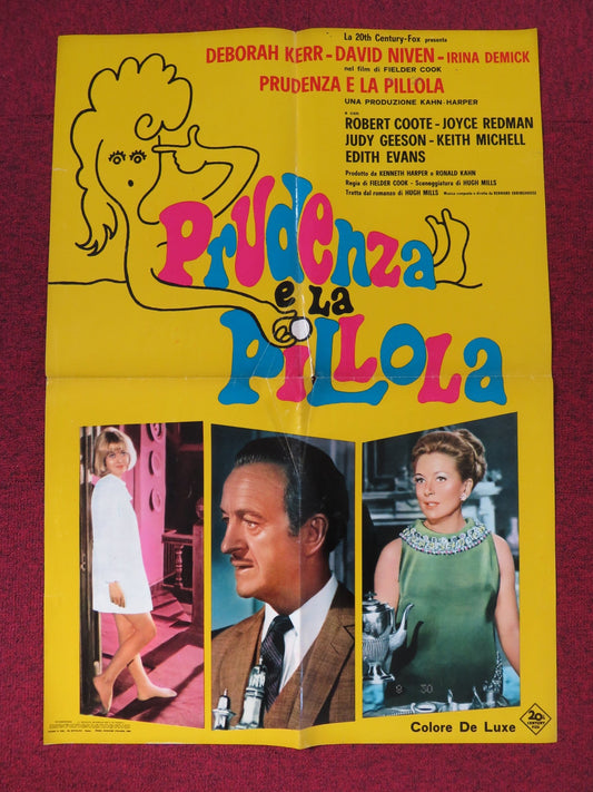 PRUDENCE AND THE PILL ITALIAN FOGLIO POSTER DEBORAH KERR DAVID NIVEN 1968 Rendezvous Cinema Movie posters