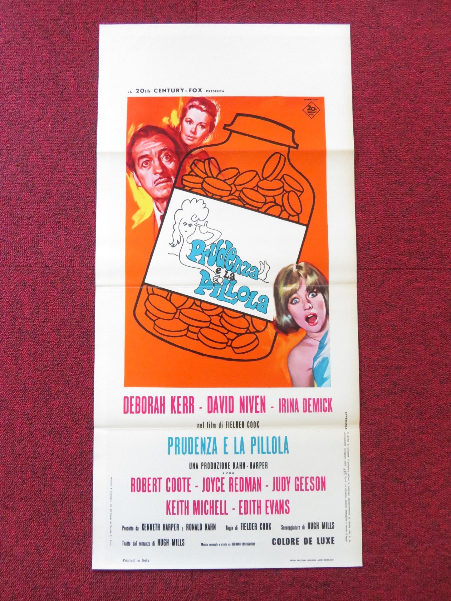 PRUDENCE AND THE PILL ITALIAN LOCANDINA POSTER DEBORAH KERR DAVID NIVEN 1968 Rendezvous Cinema Movie posters