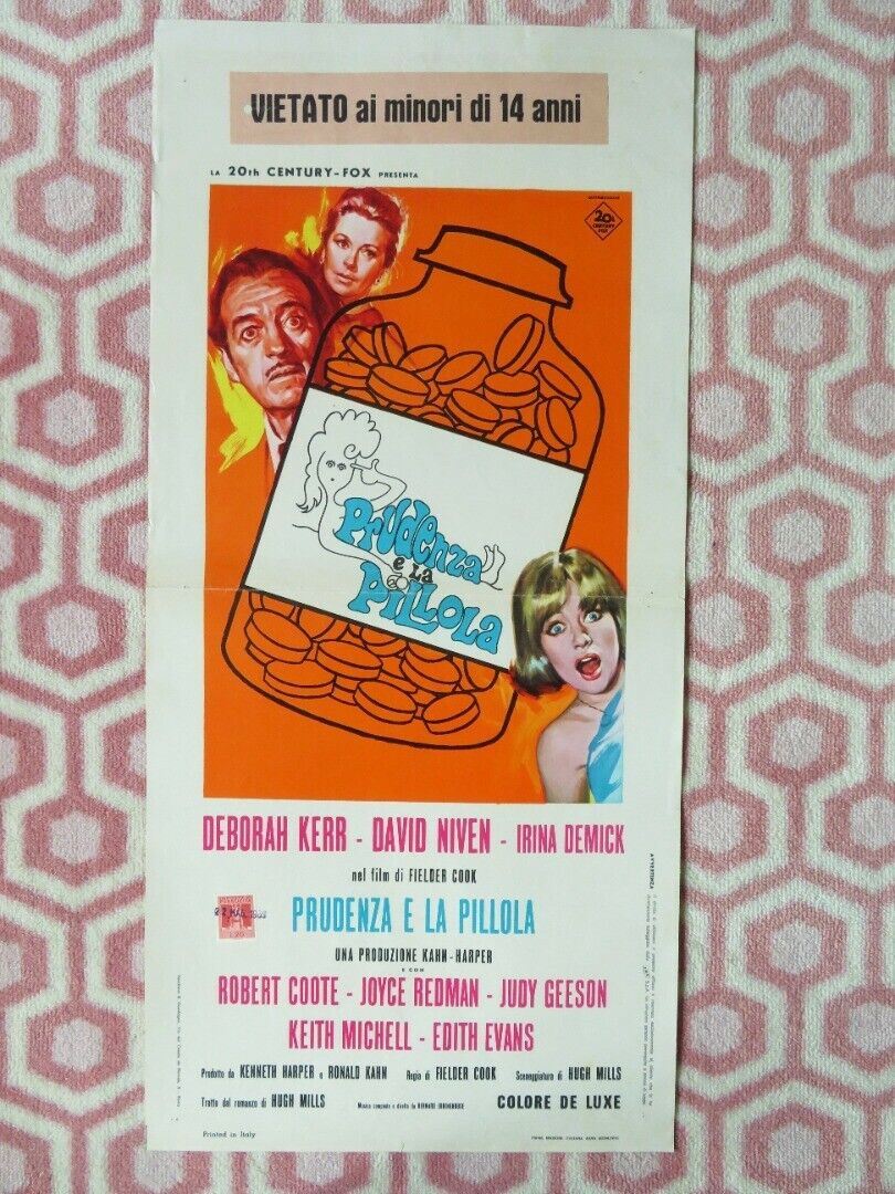 PRUDENZA E LA PILLOLA ITALIAN LOCANDINA (27.5"x13") POSTER DEBORAH KERR 1969 Movie posters