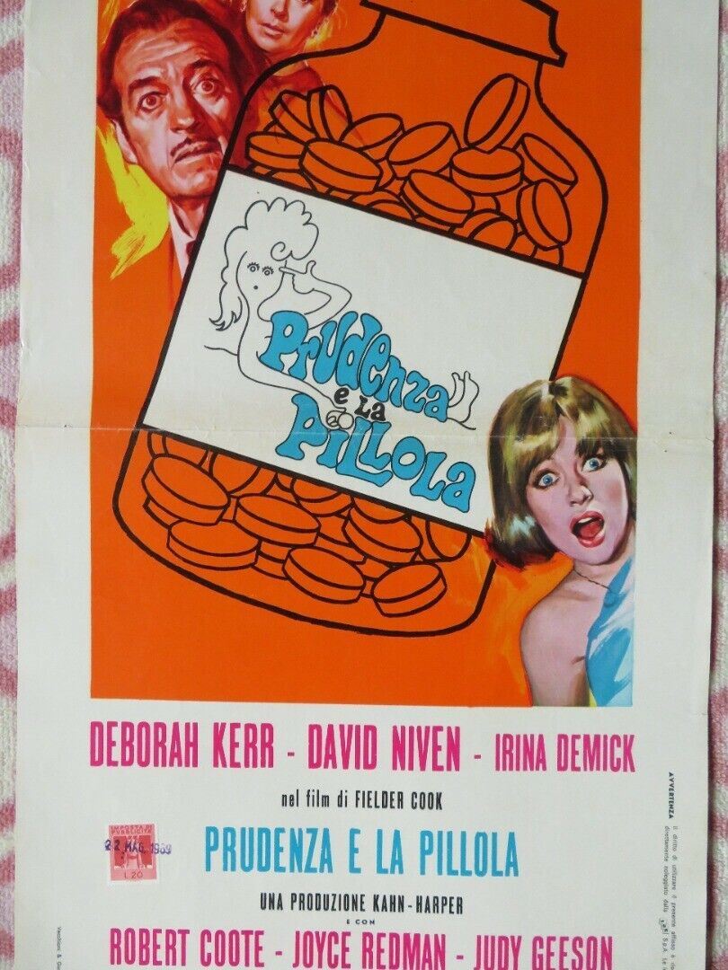 PRUDENZA E LA PILLOLA ITALIAN LOCANDINA (27.5"x13") POSTER DEBORAH KERR 1969 Movie posters