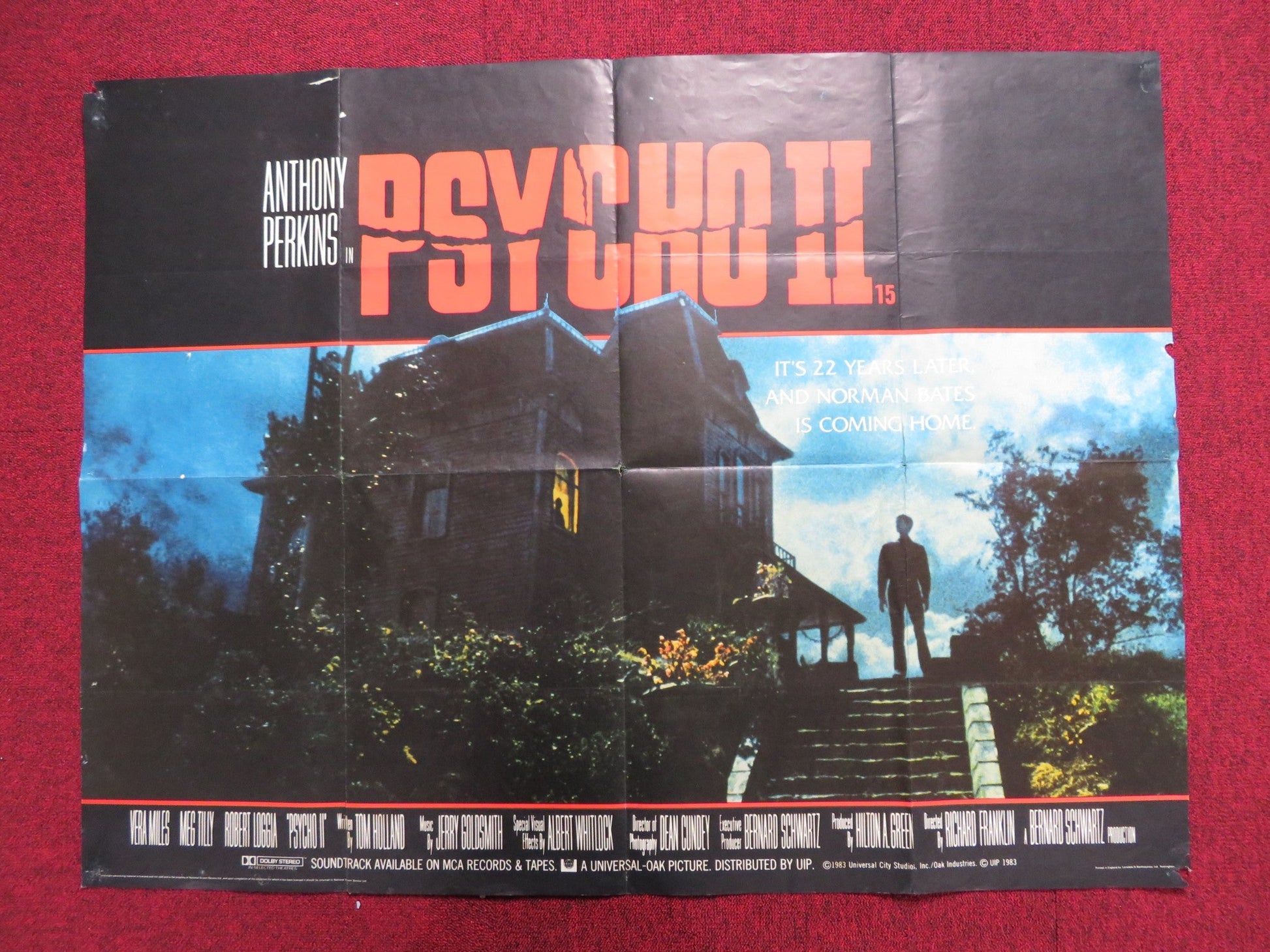 PSYCHO II UK QUAD POSTER FOLDED ANTHONY PERKINS VERA MILES 1983 Rendezvous Cinema Movie posters