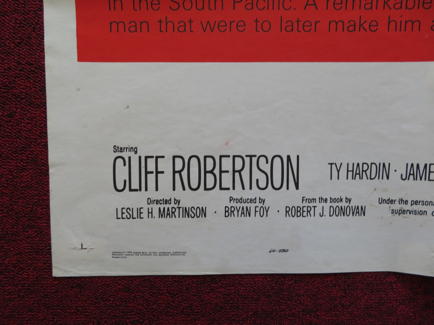 PT 109 FOLDED US ONE SHEET POSTER CLIFF ROBERTSON TY HARDIN 1963 Rendezvous Cinema Movie posters
