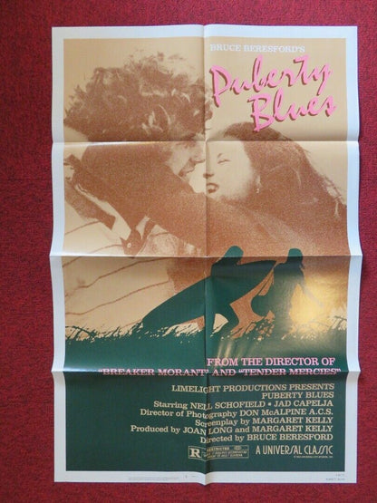 PUBERTY BLUES FOLDED US ONE SHEET POSTER NELL SCOFIELD JAD CAPELJA 1983 Movie posters