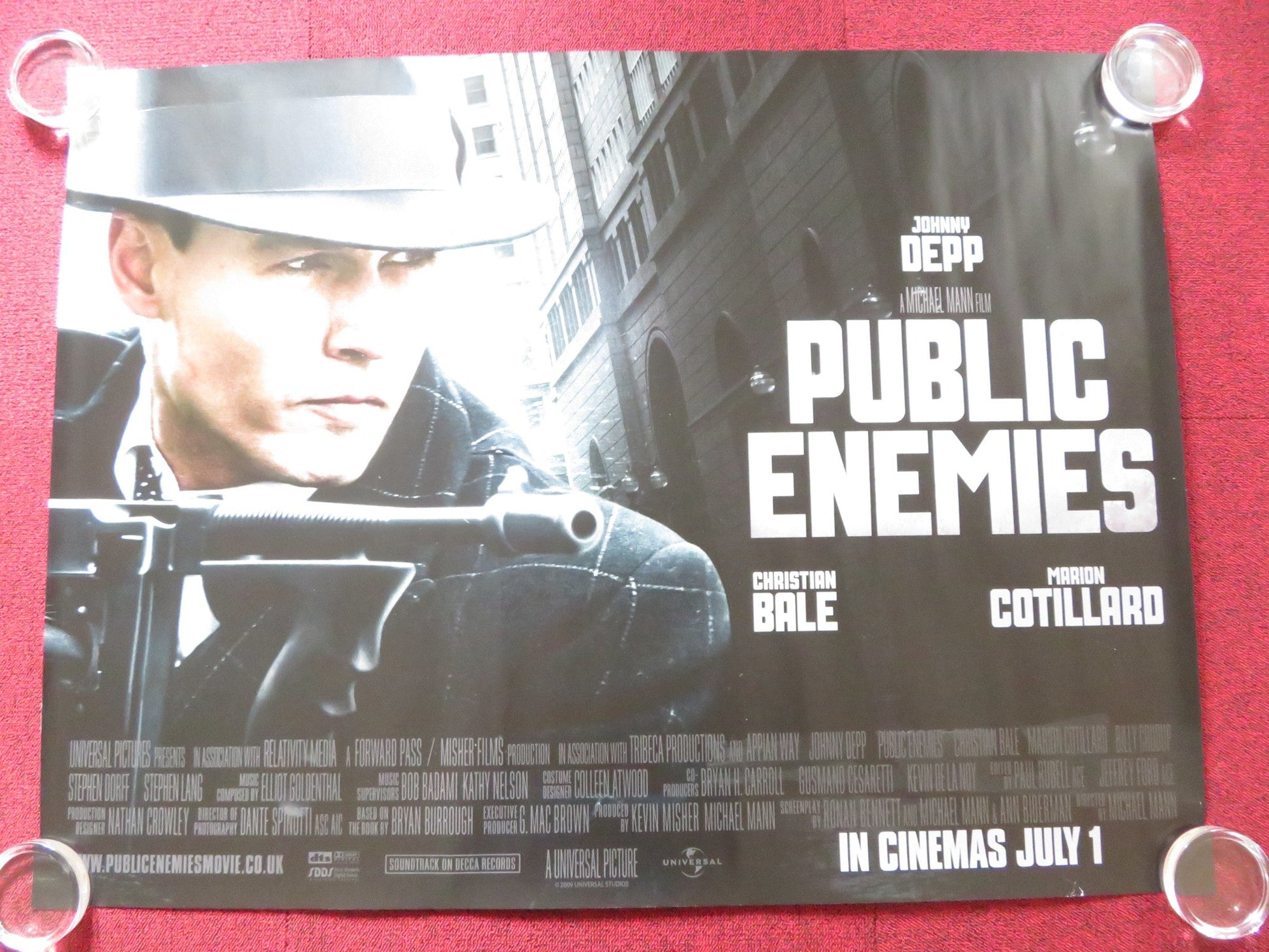 PUBLIC ENEMIES UK QUAD (30"x 40") ROLLED POSTER JOHNNY DEPP CHRISTIAN BALE 2009 Rendezvous Cinema Movie posters