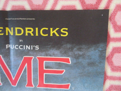 PUCCINNI'S LA BOHEME BRITISH QUAD (30"x 40") POSTER BARBARA HENDRICKS 1987 Movie posters