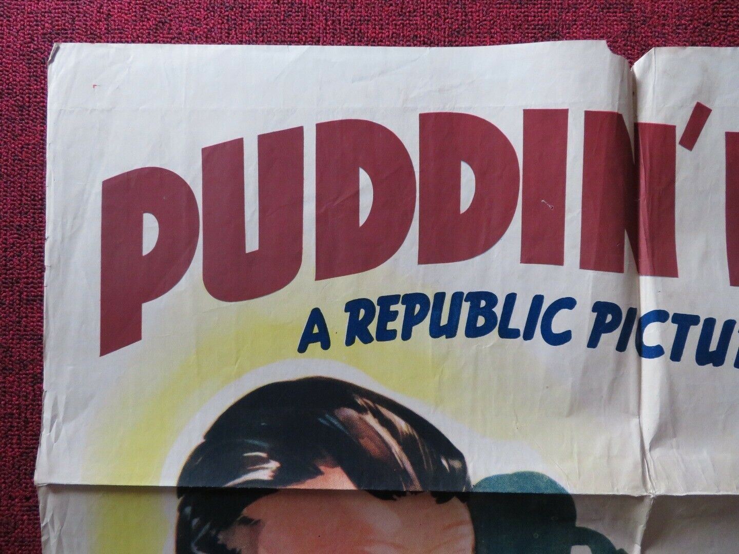 PUDDIN' HEAD USA ONE SHEET FOLDED POSTER JUDY CANOVA FRANCIS LEDERER 1941 Movie posters