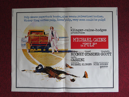 PULP US HALF SHEET (22"x 28") POSTER MICHAEL CAINE MICKEY ROONEY 1972 Rendezvous Cinema Movie posters