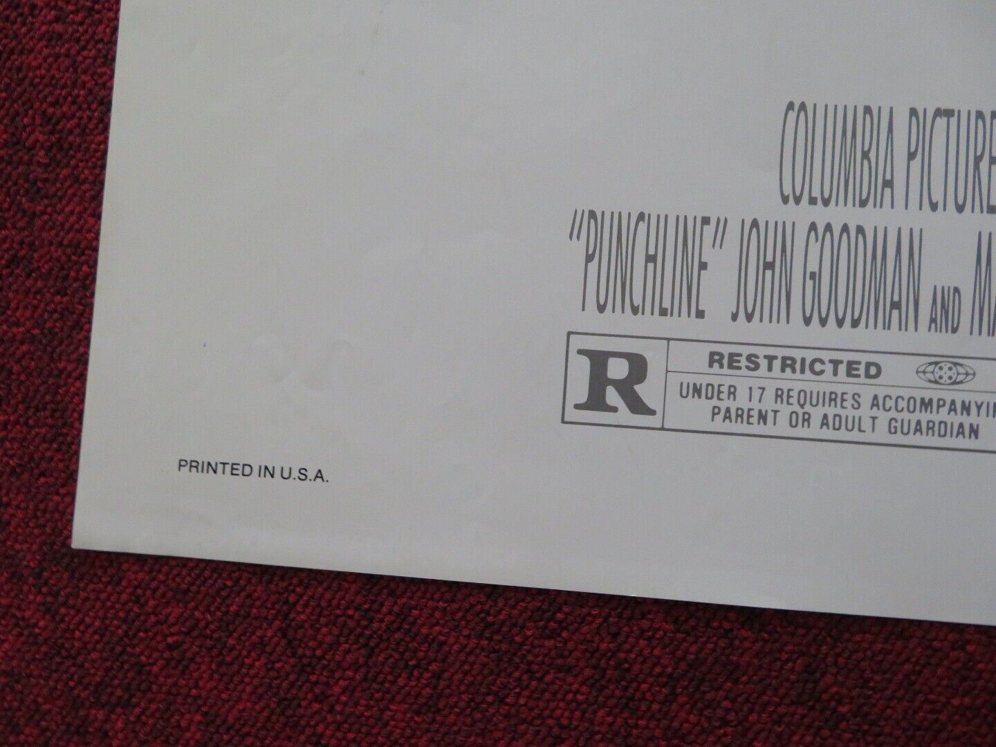 PUNCHLINE FOLDED US ONE SHEET POSTER TOM HANKS SALLY FIELD 1988 Movie posters