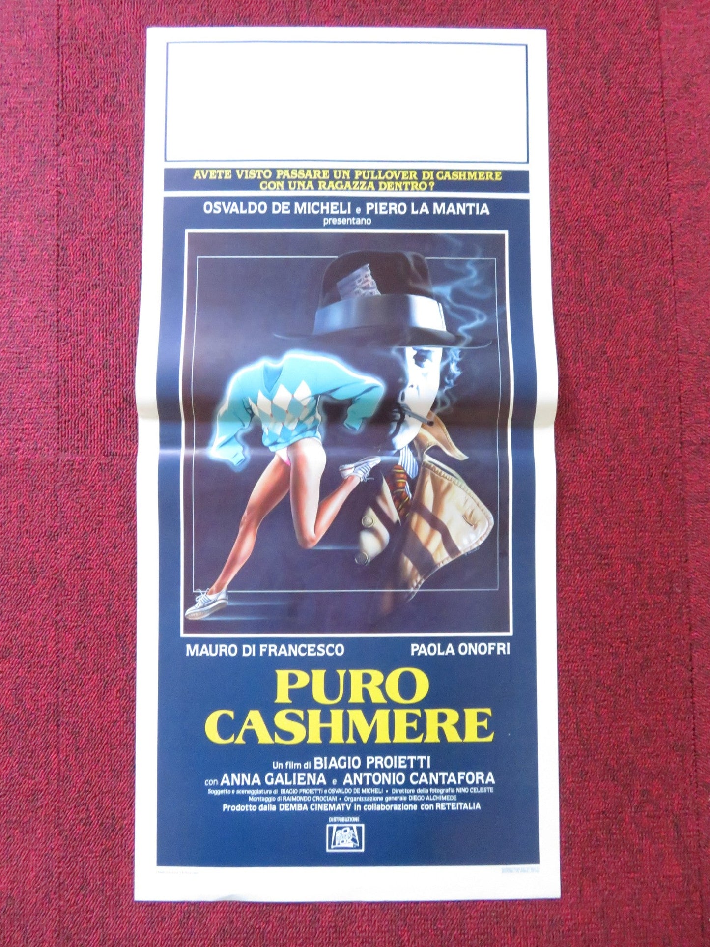 PURO CASHMERE ITALIAN LOCANDINA POSTER MAURO DI FRANCESCO PAOLA ONOFRI 1986 Rendezvous Cinema Movie posters