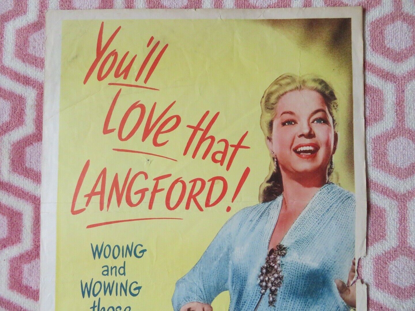 PURPLE HEART DIARY US INSERT (14"x 36") POSTER FRANCES LANGFORD 1951 - Rendezvous Cinema