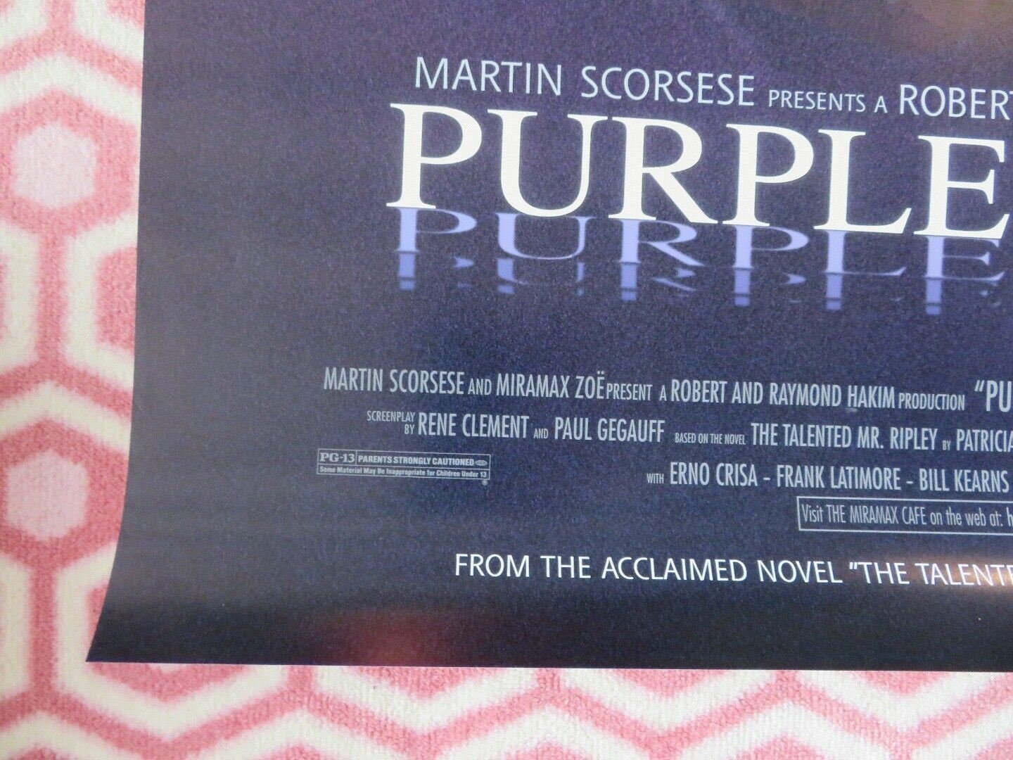 PURPLE NOON RE-RELEASE US ONE SHEET ROLLED POSTER MARTIN SCORSESE 1960 1996 - Rendezvous Cinema