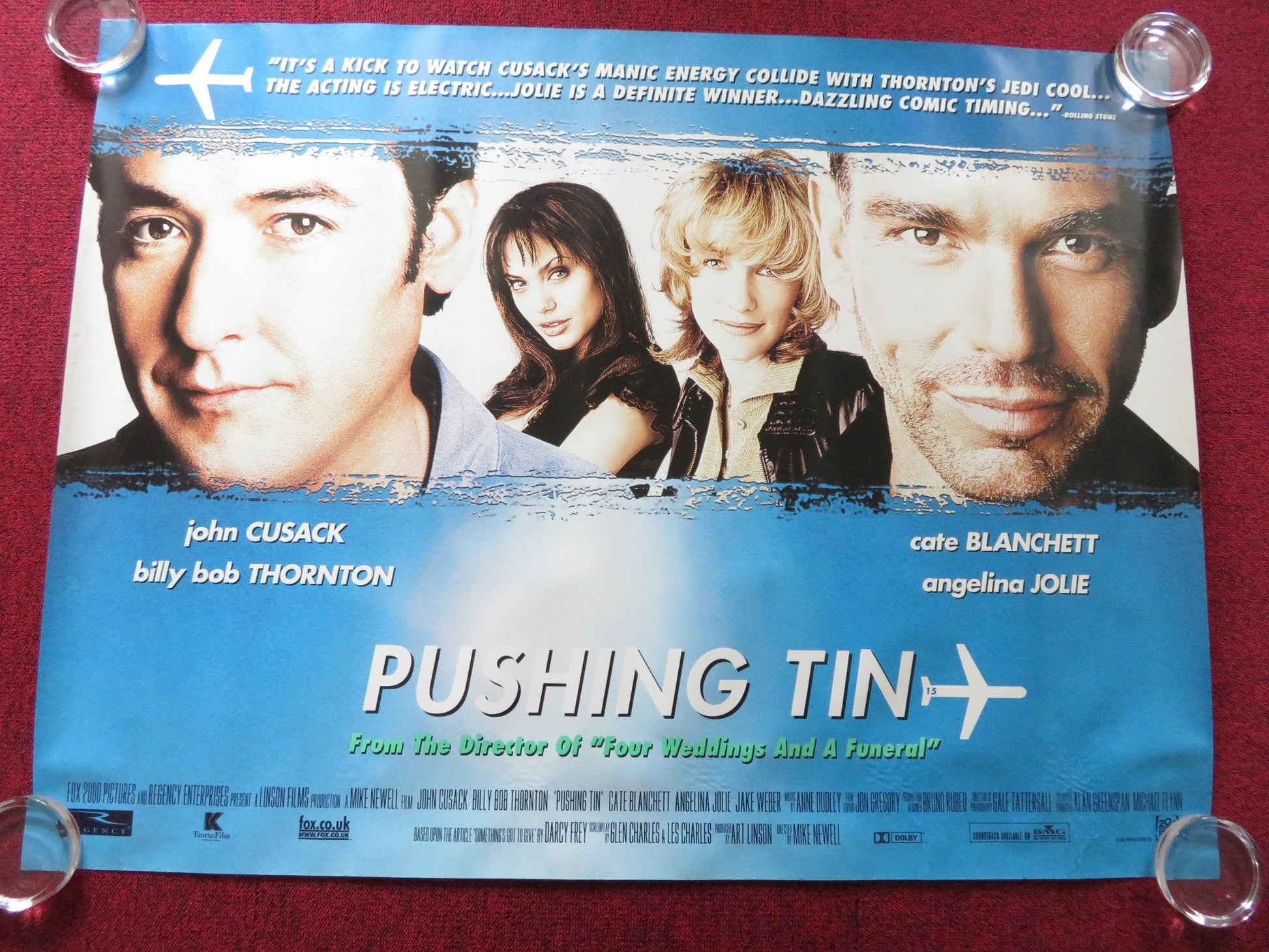 PUSHING TIN UK QUAD (30"x 40") ROLLED POSTER JOHN CUSACK BILLY BOB THORNTON 1999 Rendezvous Cinema Movie posters