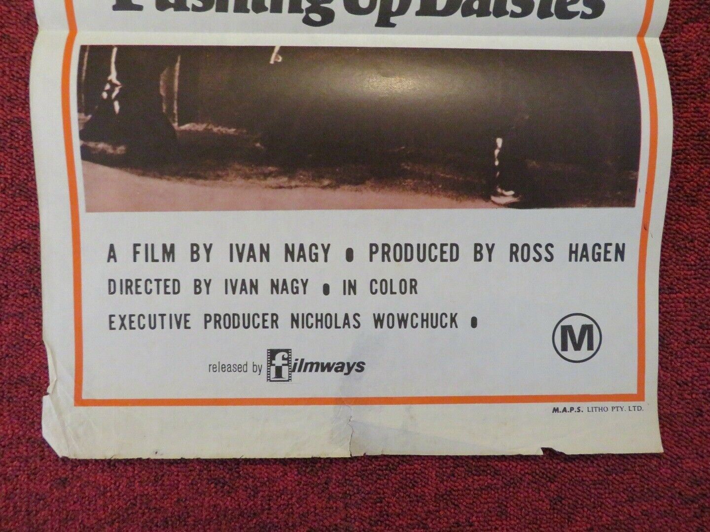 PUSHING UP DAISIES FOLDED AUSTRALIAN DAYBILL POSTER ROSS HAGEN HOKE HOWELL 1973 Movie posters