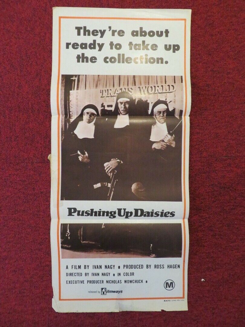 PUSHING UP DAISIES FOLDED AUSTRALIAN DAYBILL POSTER ROSS HAGEN HOKE HOWELL 1973 Movie posters