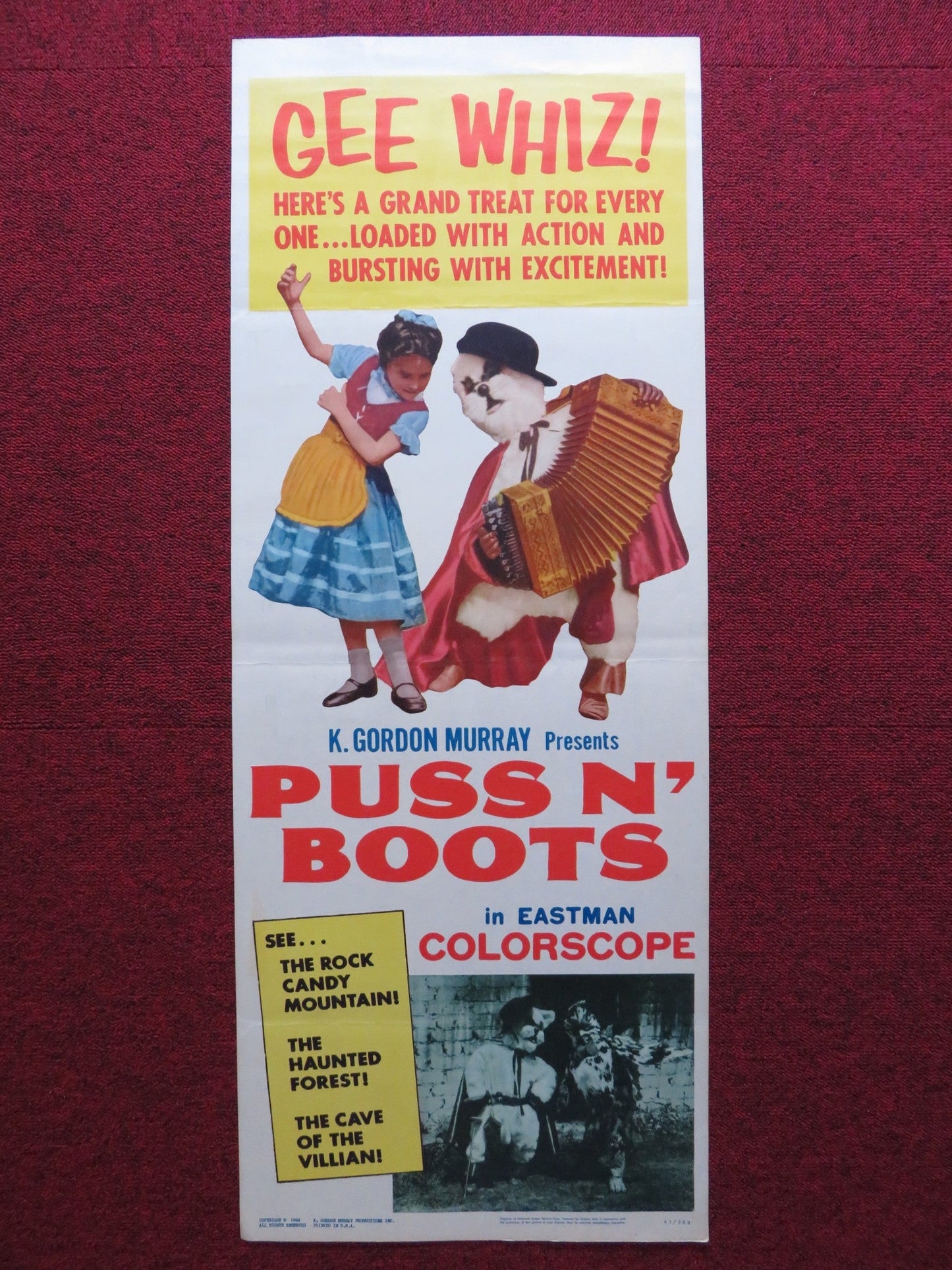 PUSS N' BOOTS US INSERT (14"x 36") POSTER K. GORDON MURRAY 1963 Rendezvous Cinema Movie posters