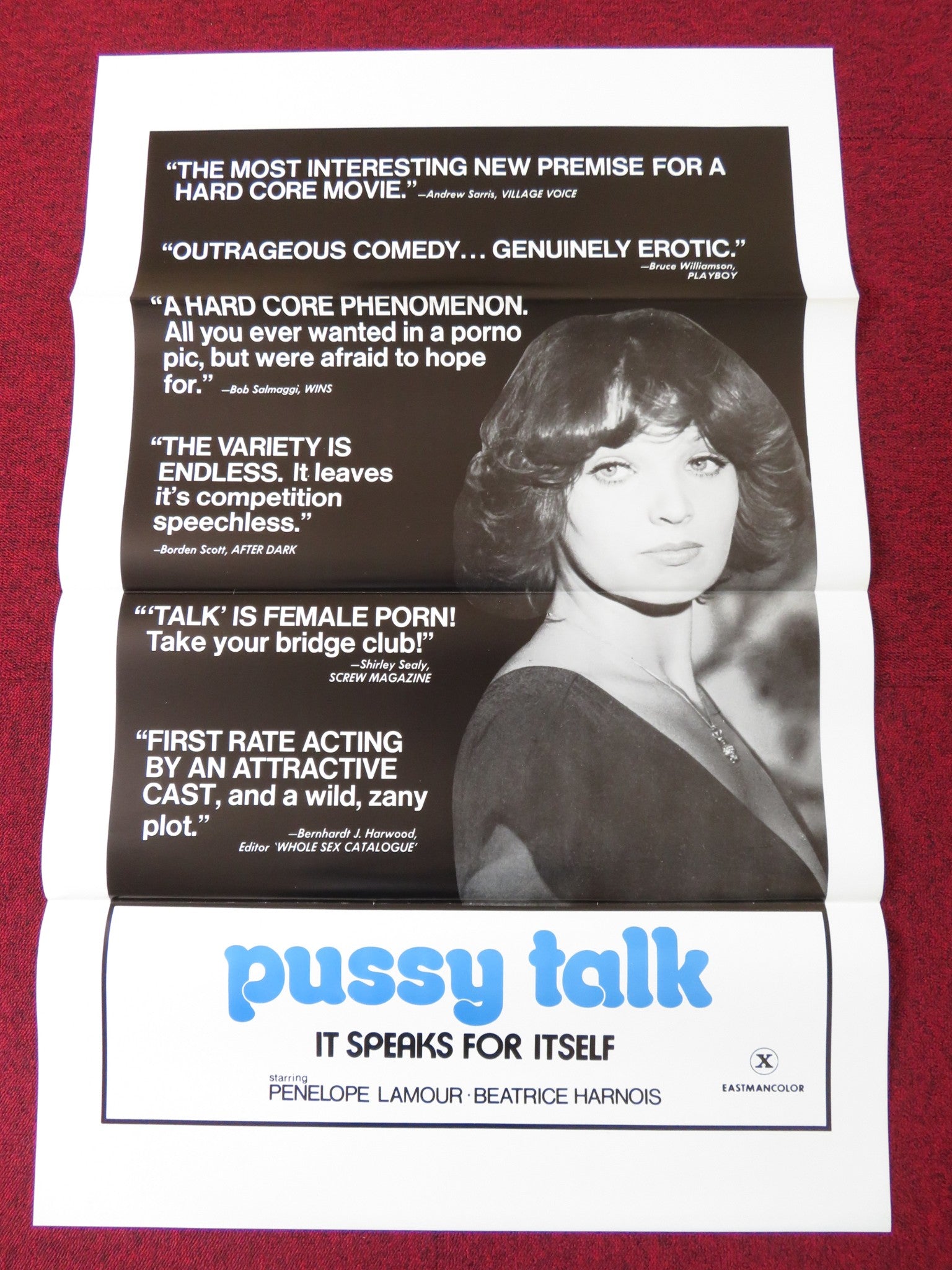 PUSSY TALK US TRI FOLDED ONE SHEET ROLLED POSTER PENELOPE LAMOUR 1975 Rendezvous Cinema Movie posters