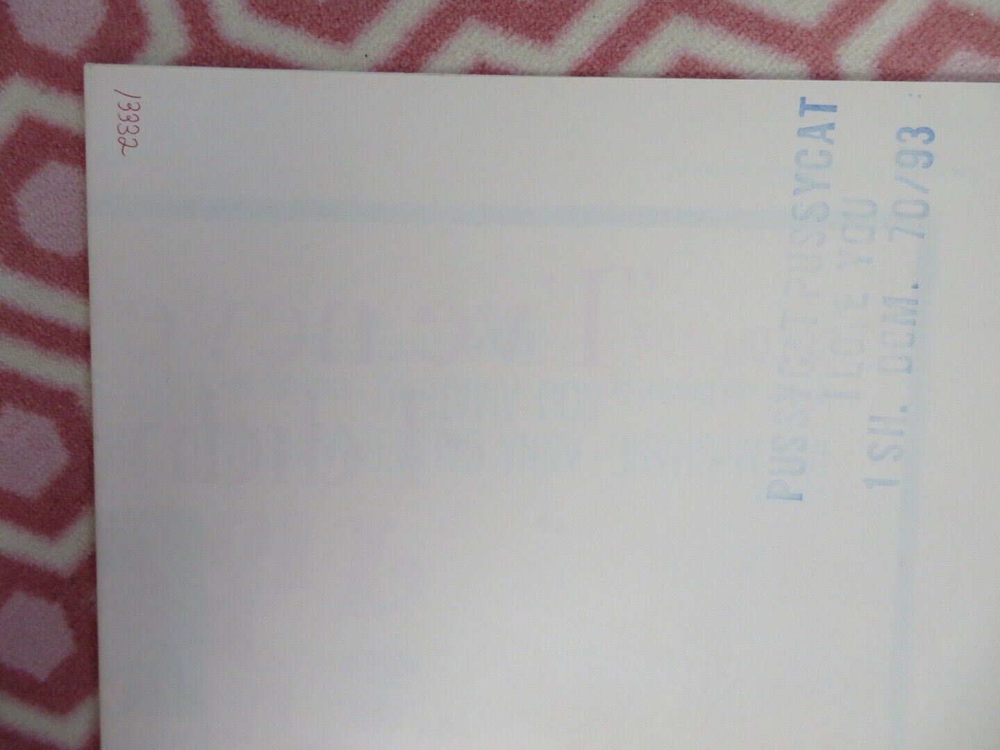 PUSSYCAT PUSSYCAT I LOVE YOU FOLDED US ONE SHEET POSTER IAN MCSHANE 1970 Movie posters