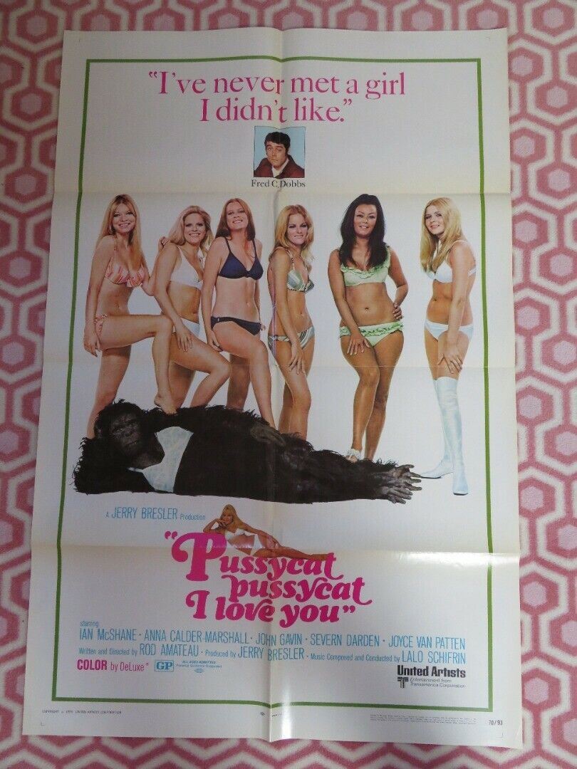 PUSSYCAT PUSSYCAT I LOVE YOU FOLDED US ONE SHEET POSTER IAN MCSHANE 1970 Movie posters