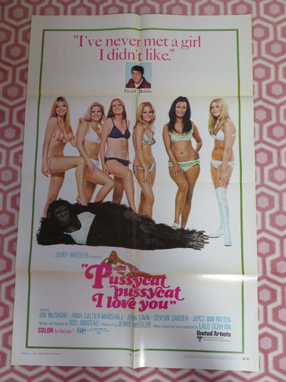 PUSSYCAT PUSSYCAT I LOVE YOU FOLDED US ONE SHEET POSTER IAN MCSHANE 1970 Movie posters