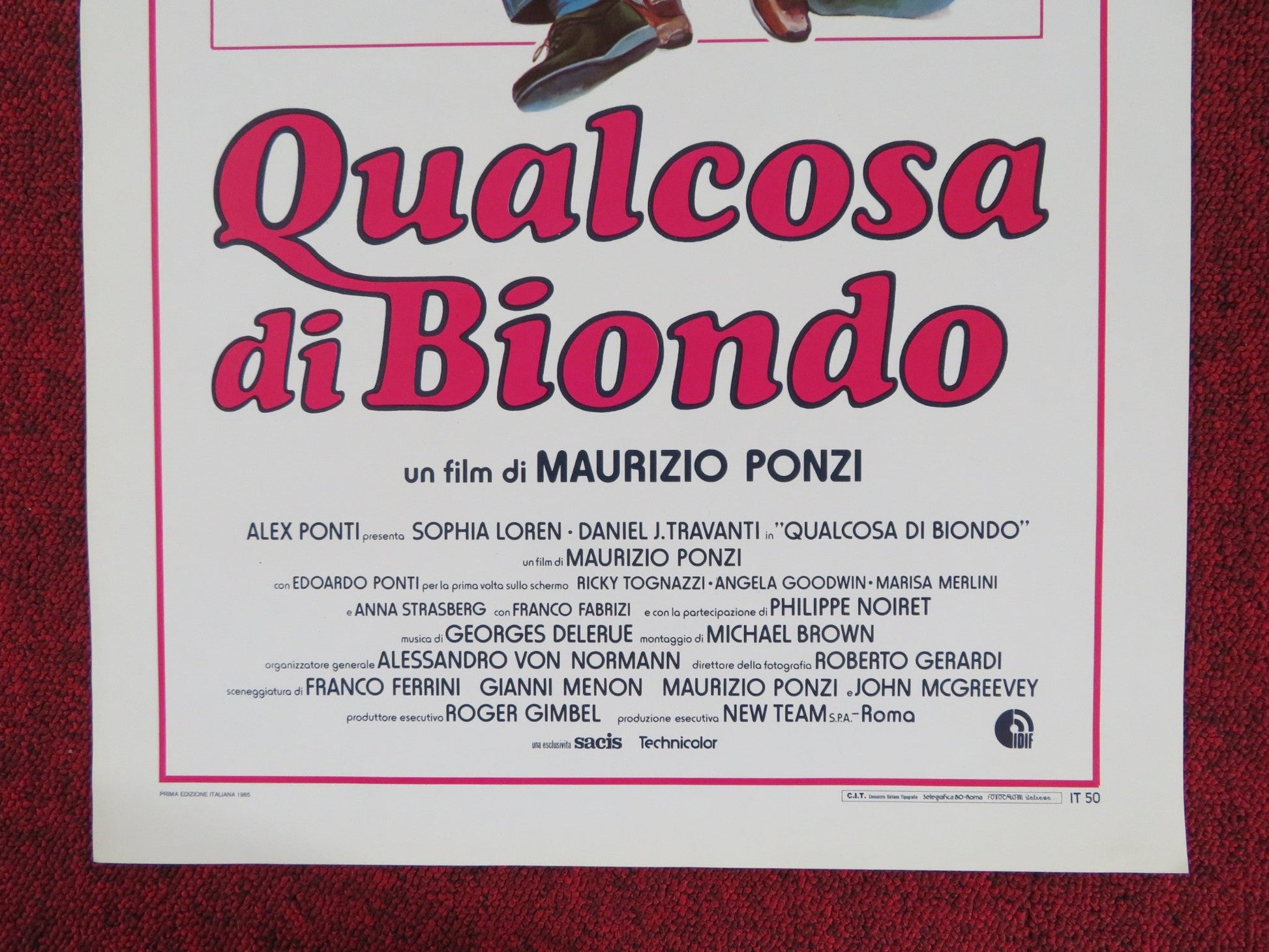 QUALCOSA DI BIONDO ITALIAN LOCANDINA POSTER SOPHIA LOREN DANIEL J. TRAVANTI 1985 Rendezvous Cinema Movie posters