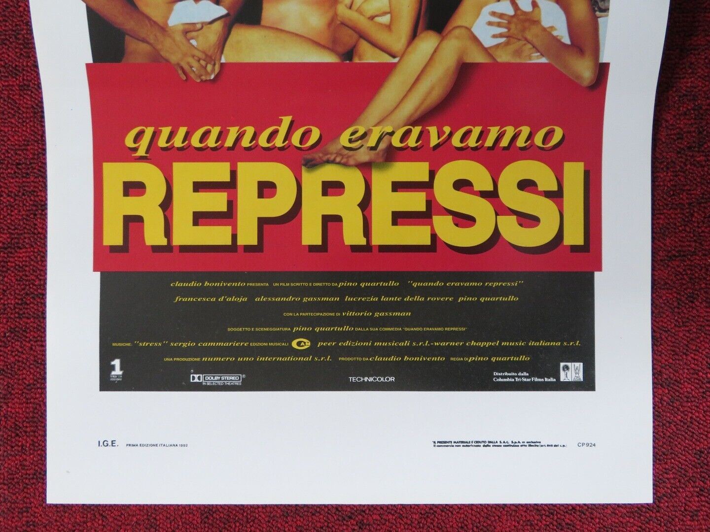 QUANDO ERAVAMO REPRESSI ITALIAN LOCANDINA (27.5"x13") POSTER A GASSMAN 1992 Movie posters