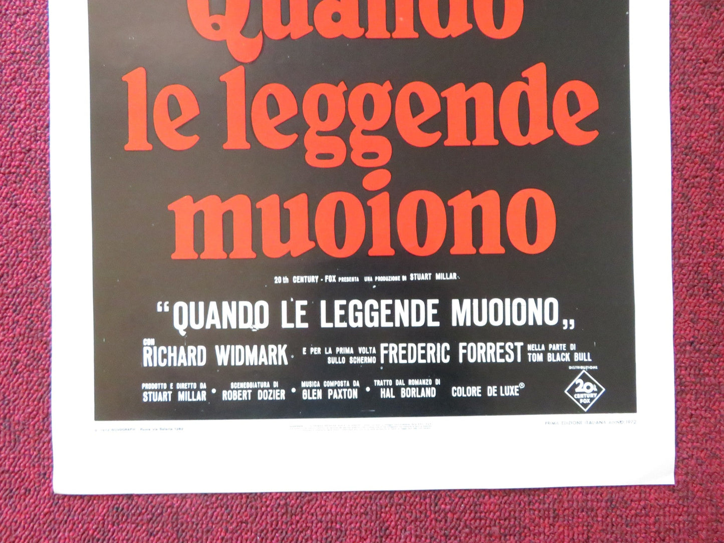 QUANDO LE LEGGENDE MUOIONO ITALIAN LOCANDINA POSTER RICHARD WIDMARK 1972 Rendezvous Cinema Movie posters