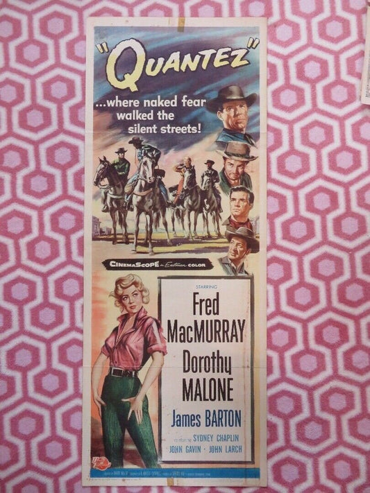 QUANTEZ US INSERT (14"x 36") POSTER FRED MACMURRAY DOROTHY MALONE 1957 Movie posters