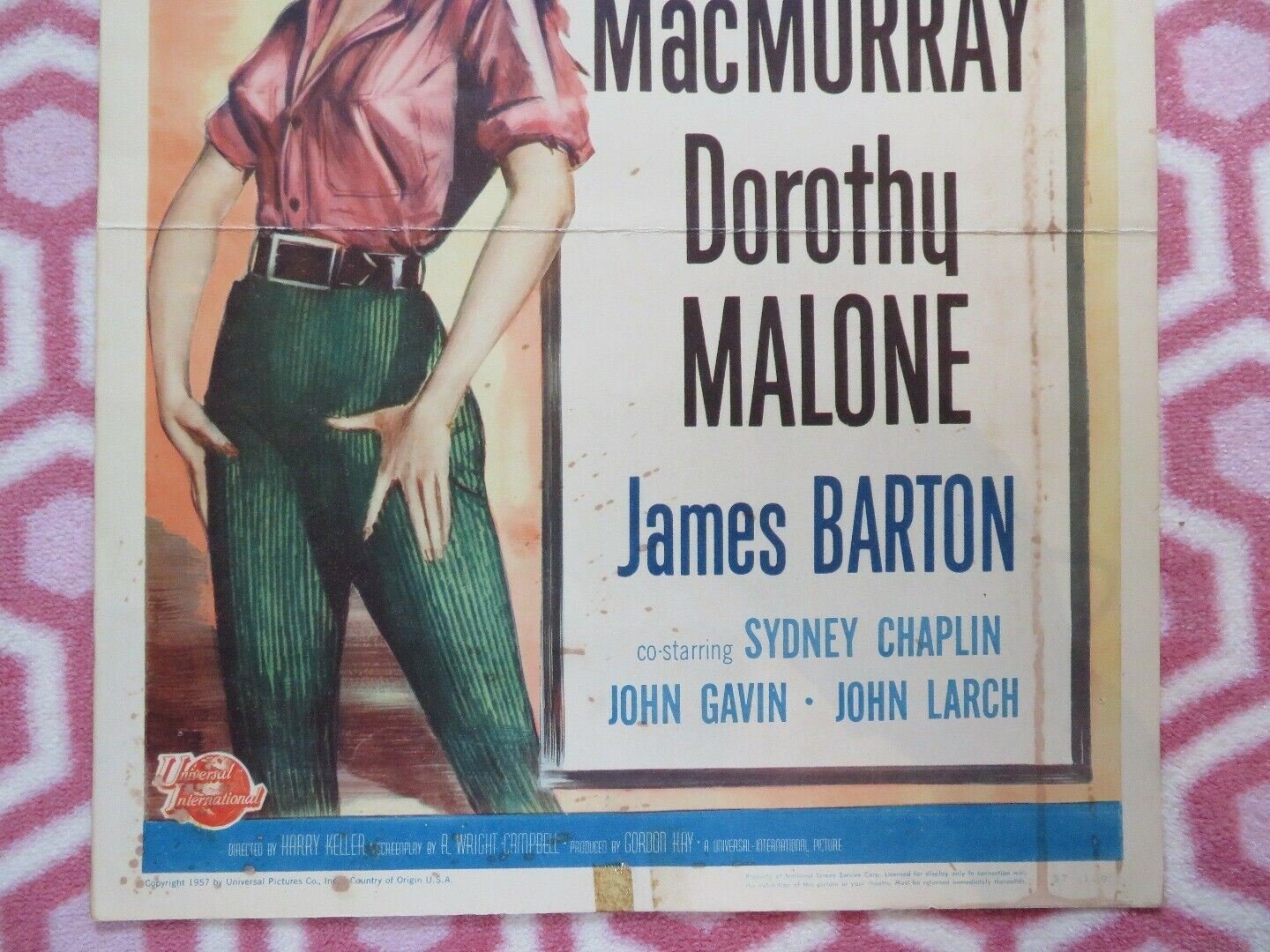 QUANTEZ US INSERT (14"x 36") POSTER FRED MACMURRAY DOROTHY MALONE 1957 Movie posters