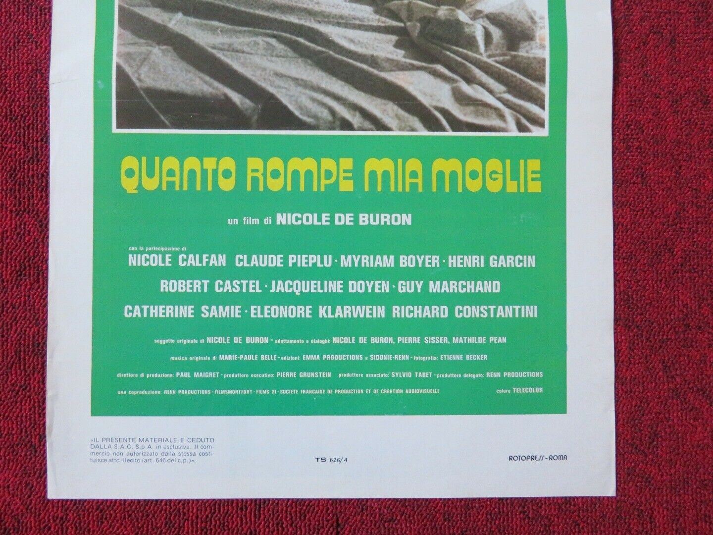 QUANTO ROMPE MIA MOGLIE ITALIAN LOCANDINA (27.5"x13") POSTER ANNIE GIRARDOT 1978 Movie posters