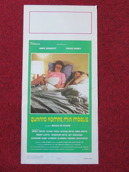 QUANTO ROMPE MIA MOGLIE ITALIAN LOCANDINA (27.5"x13") POSTER ANNIE GIRARDOT 1978 Movie posters