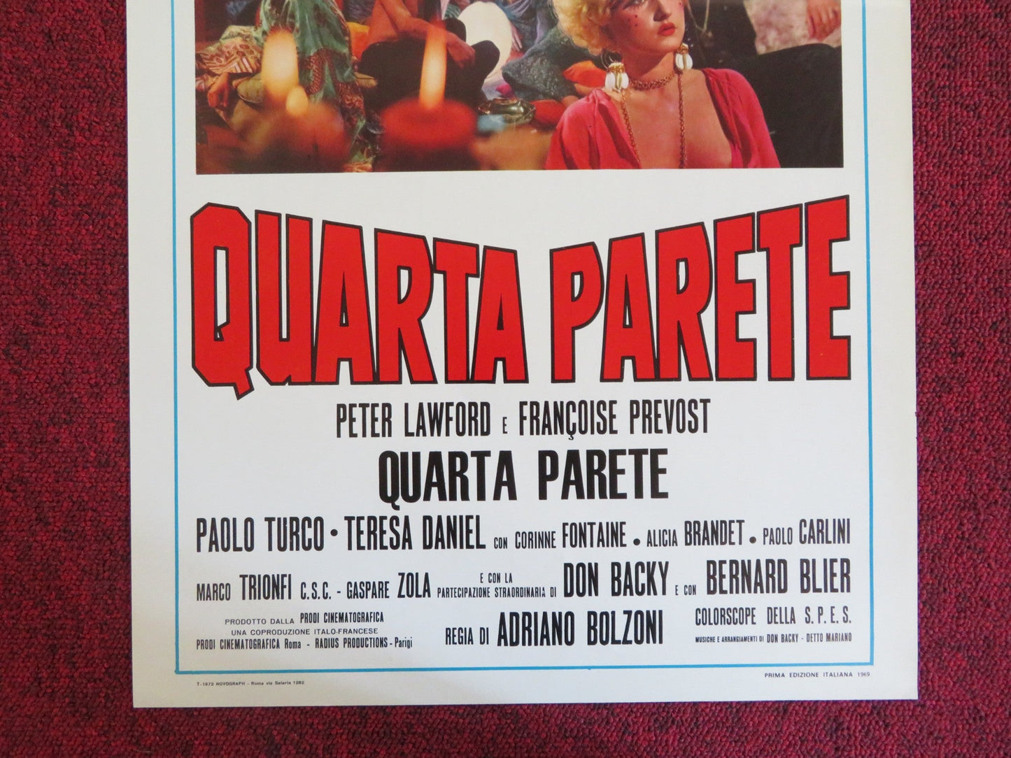 QUARTA PARETE ITALIAN LOCANDINA POSTER PETER LAWFORD FRANCOISE PREVOST 1969 Rendezvous Cinema Movie posters