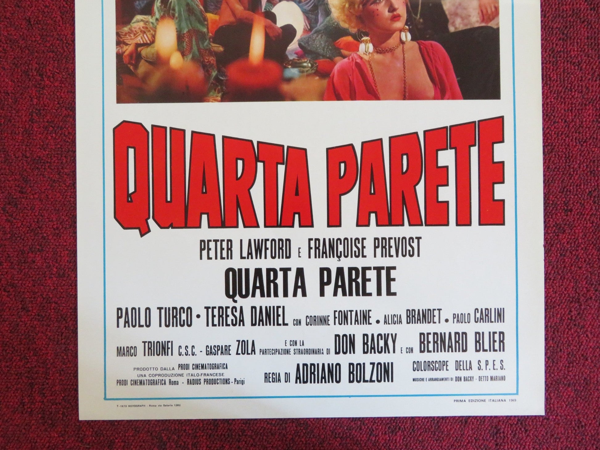 QUARTA PARETE ITALIAN LOCANDINA POSTER PETER LAWFORD FRANCOISE PREVOST 1969 Rendezvous Cinema Movie posters