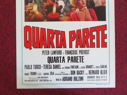 QUARTA PARETE ITALIAN LOCANDINA POSTER PETER LAWFORD FRANCOISE PREVOST 1969 Rendezvous Cinema Movie posters