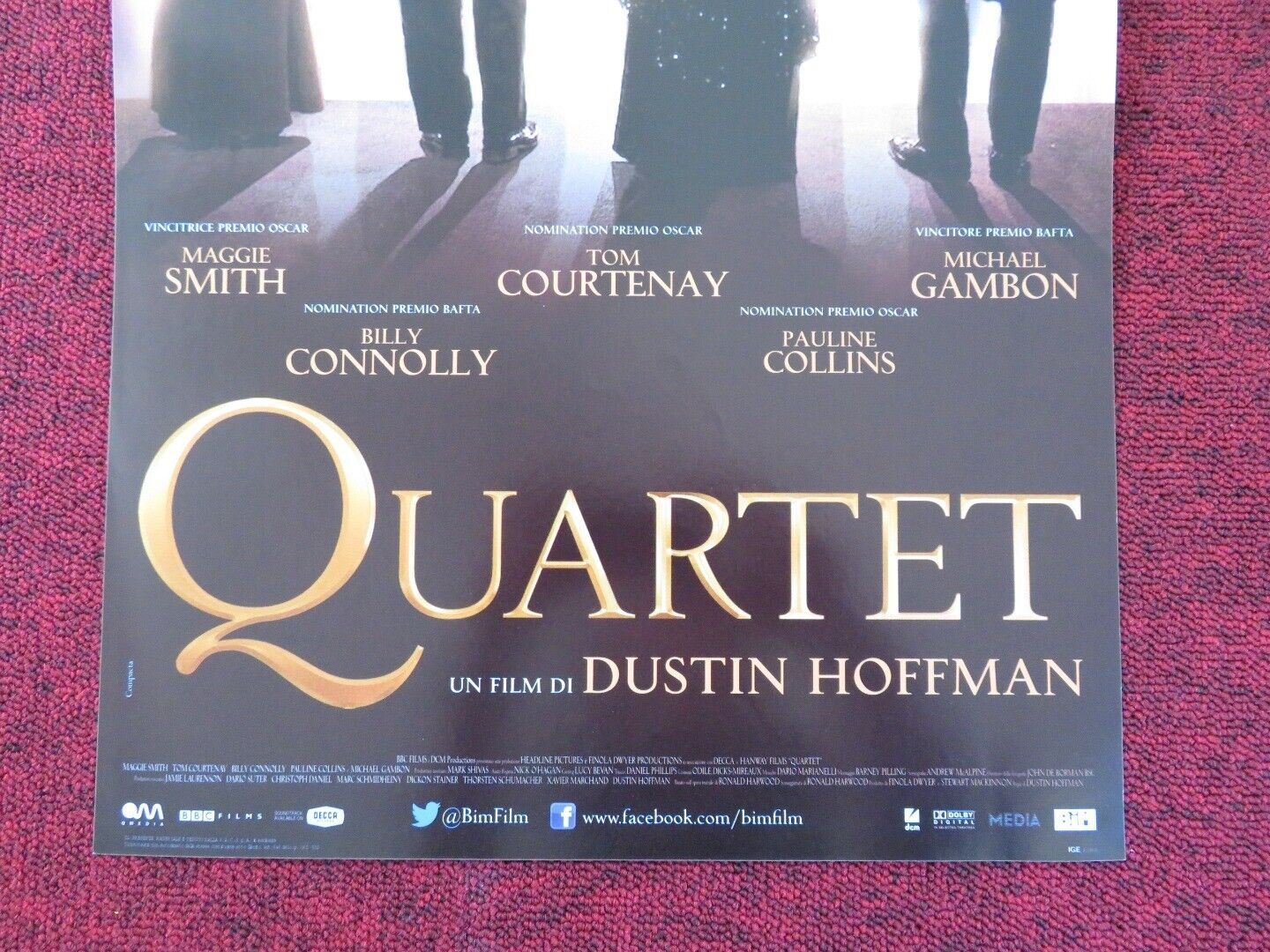 QUARTET ITALIAN LOCANDINA (26.5"x12.5") POSTER D HOFFMAN MAGGIE SMITH 2012 Rendezvous Cinema Movie posters