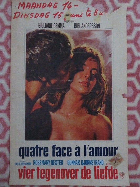 QUATRE FACE A L'AMOUR/ Blow Hot, Blow Cold BELGIUM (21"x 13.5") POSTER 1969 Movie posters