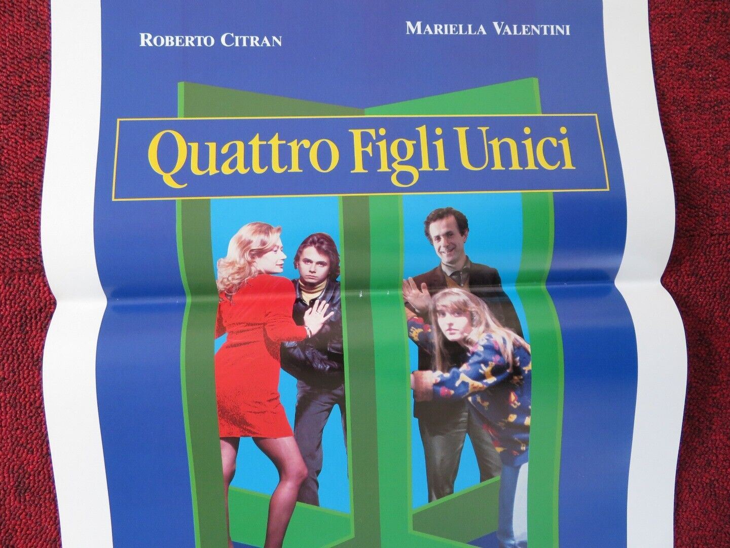 QUATTRO FIGLI UNICI ITALIAN LOCANDINA (27.5"x13") POSTER ROBERTO CITRAN 1992 - Rendezvous Cinema