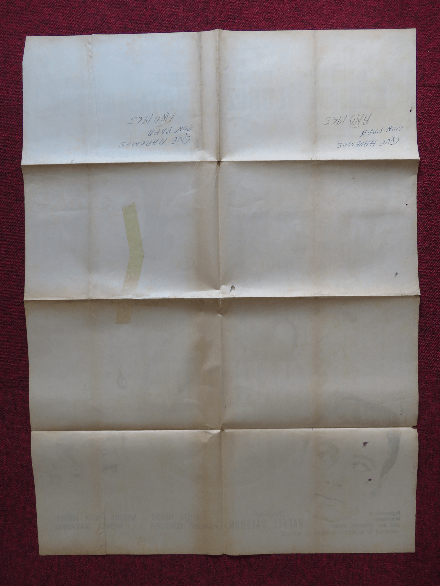 QUE HAREMOS CON PAPA FOLDED MEXICAN POSTER ALICIA BONET CESAR COSTA 1966 Rendezvous Cinema Movie posters