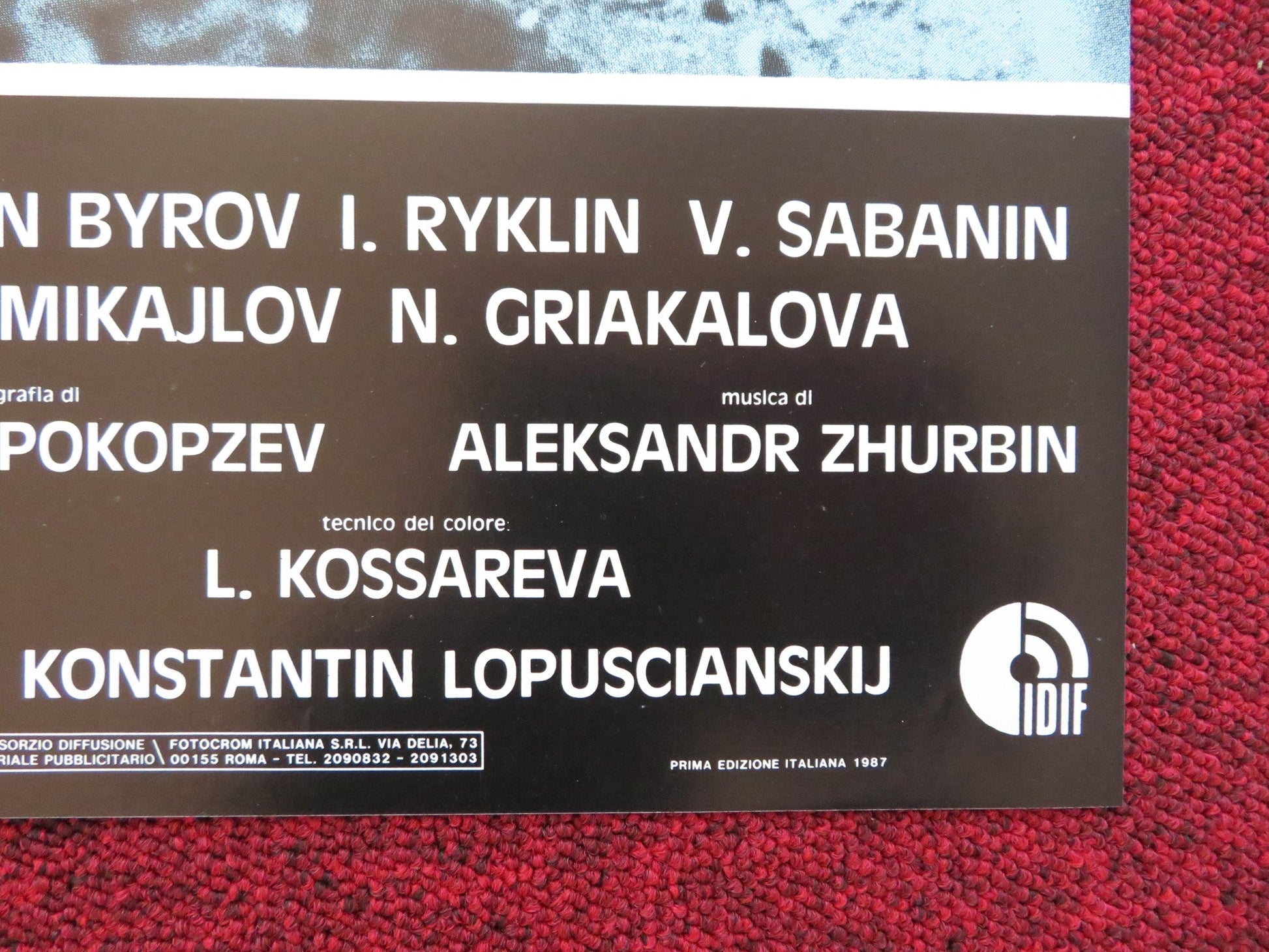 QUELL 'ULTIMO GIORNO - A ITALIAN FOTOBUSTA POSTER ROLAN BYROV IOSIF RYKLIN 1986 Rendezvous Cinema Movie posters