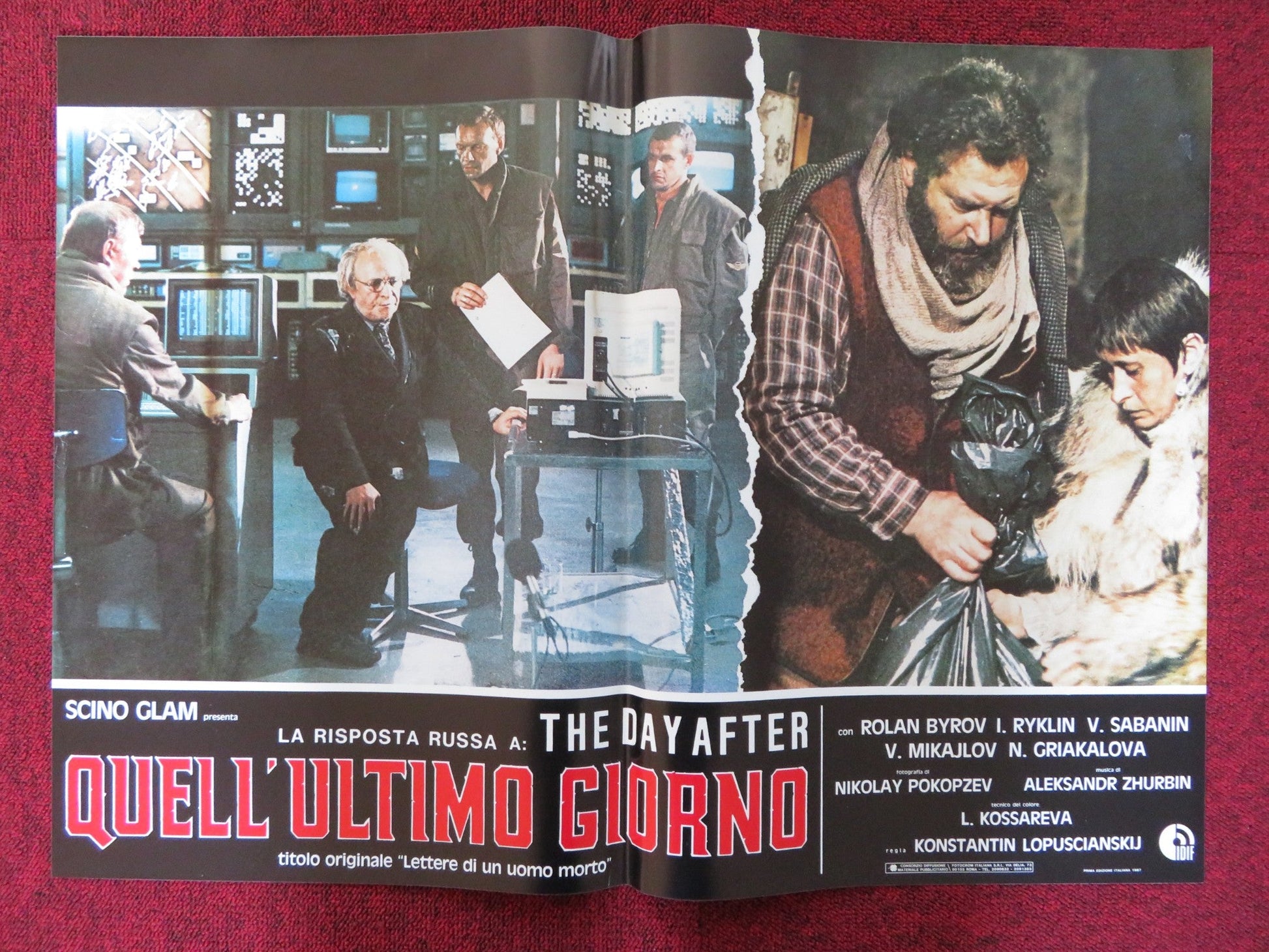 QUELL 'ULTIMO GIORNO - B ITALIAN FOTOBUSTA POSTER ROLAN BYROV IOSIF RYKLIN 1986 Rendezvous Cinema Movie posters