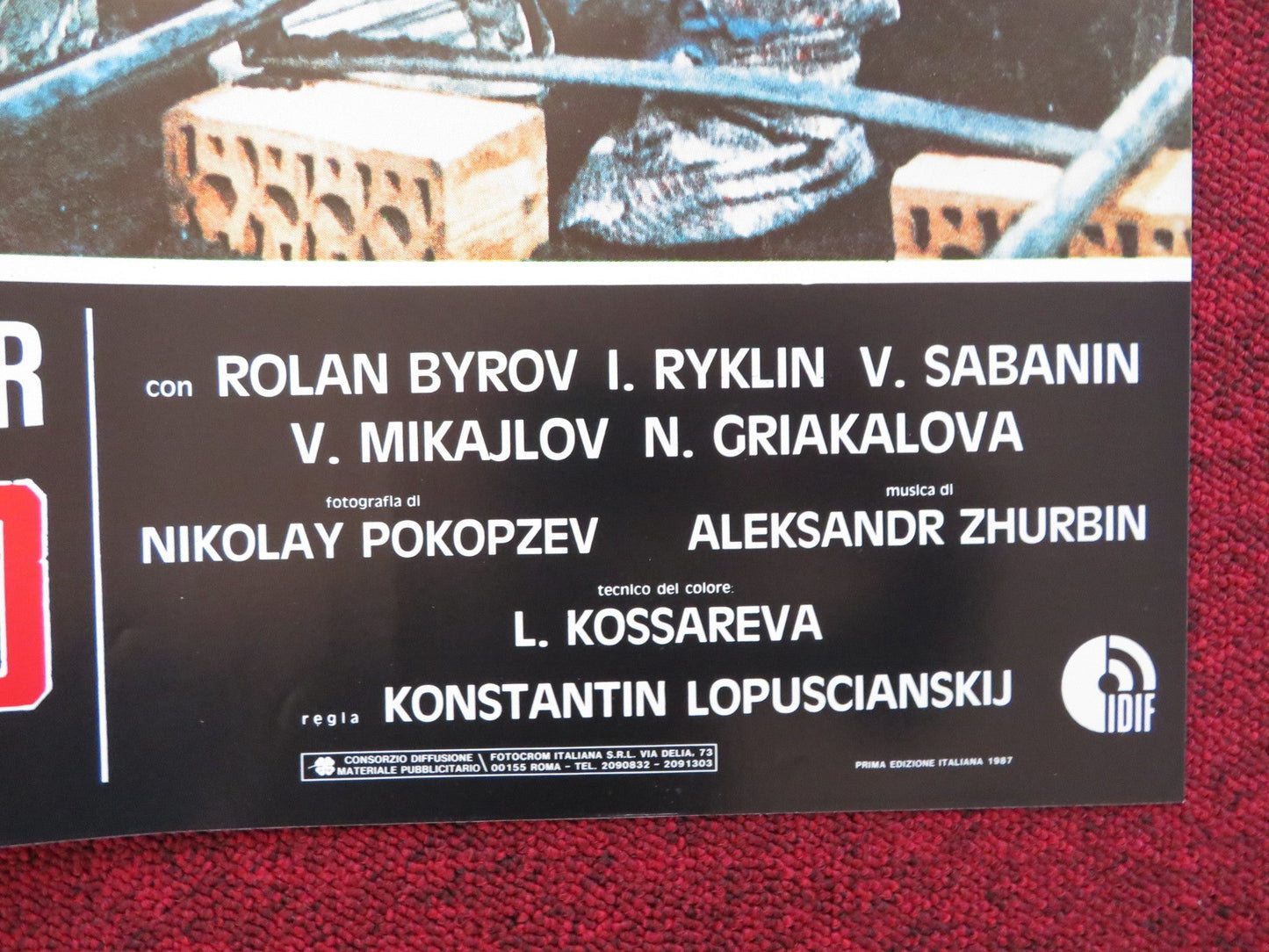 QUELL 'ULTIMO GIORNO - D ITALIAN FOTOBUSTA POSTER ROLAN BYROV IOSIF RYKLIN 1986 Rendezvous Cinema Movie posters