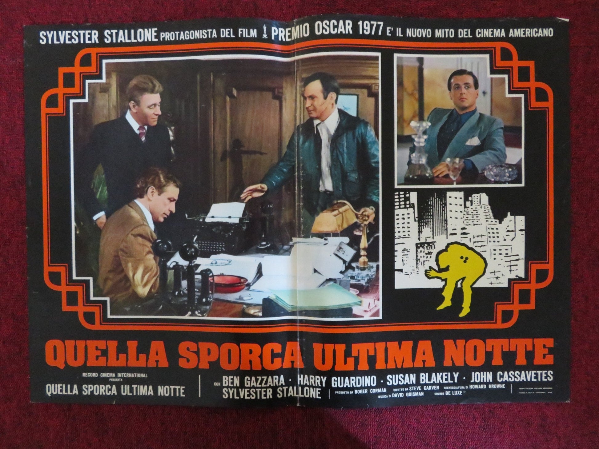 QUELLA SPORCA ULTIMA NOTTE ITALIAN FOTOBUSTA POSTER S. STALLONE GAZZA 1977 Rendezvous Cinema Movie posters