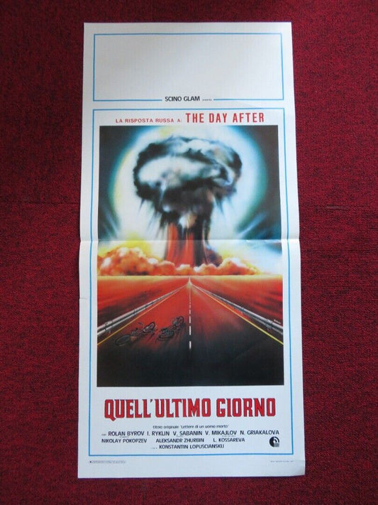 QUELL'ULTIMO GIORNO ITALIAN LOCANDINA (27.5"x13") POSTER ROLAN BYKOV 1987 Movie posters